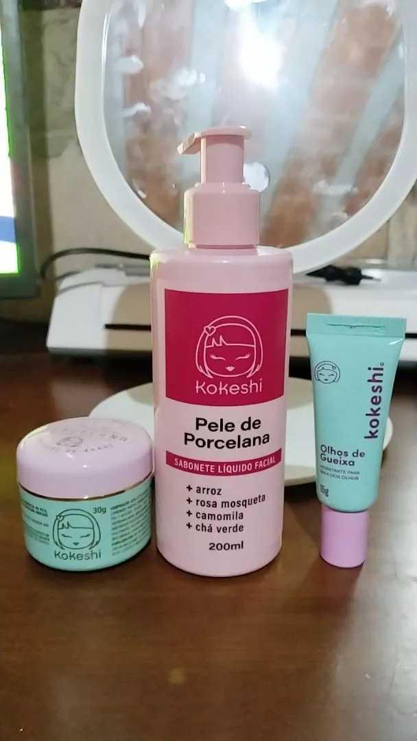 Kit Limpeza e Hidratação Facial Pele de Porcelana Kokeshi Sabonete Olhos de Gueixa | Shopee Brasil