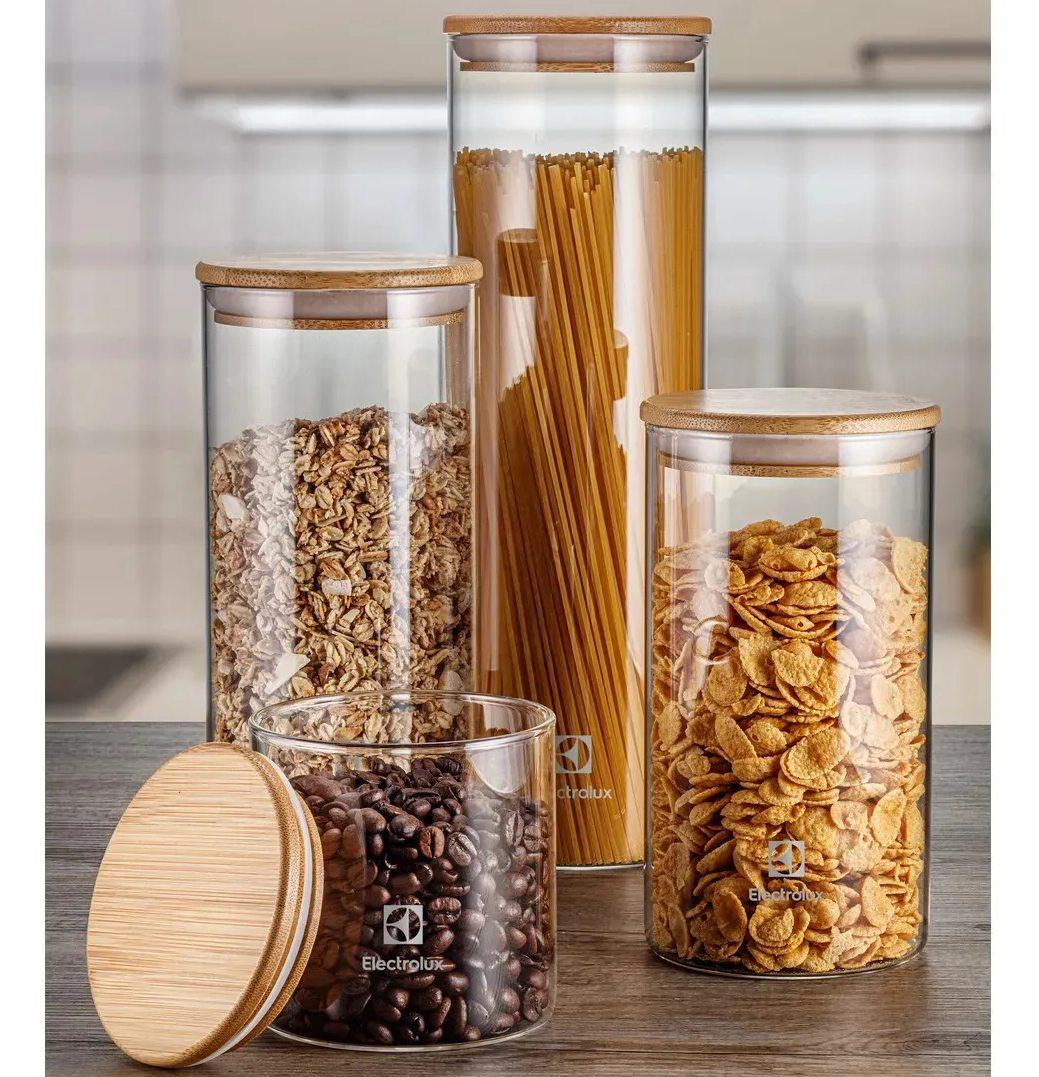 Electrolux Kit Potes Herméticos com Tampa De Bambu 4 Unidades