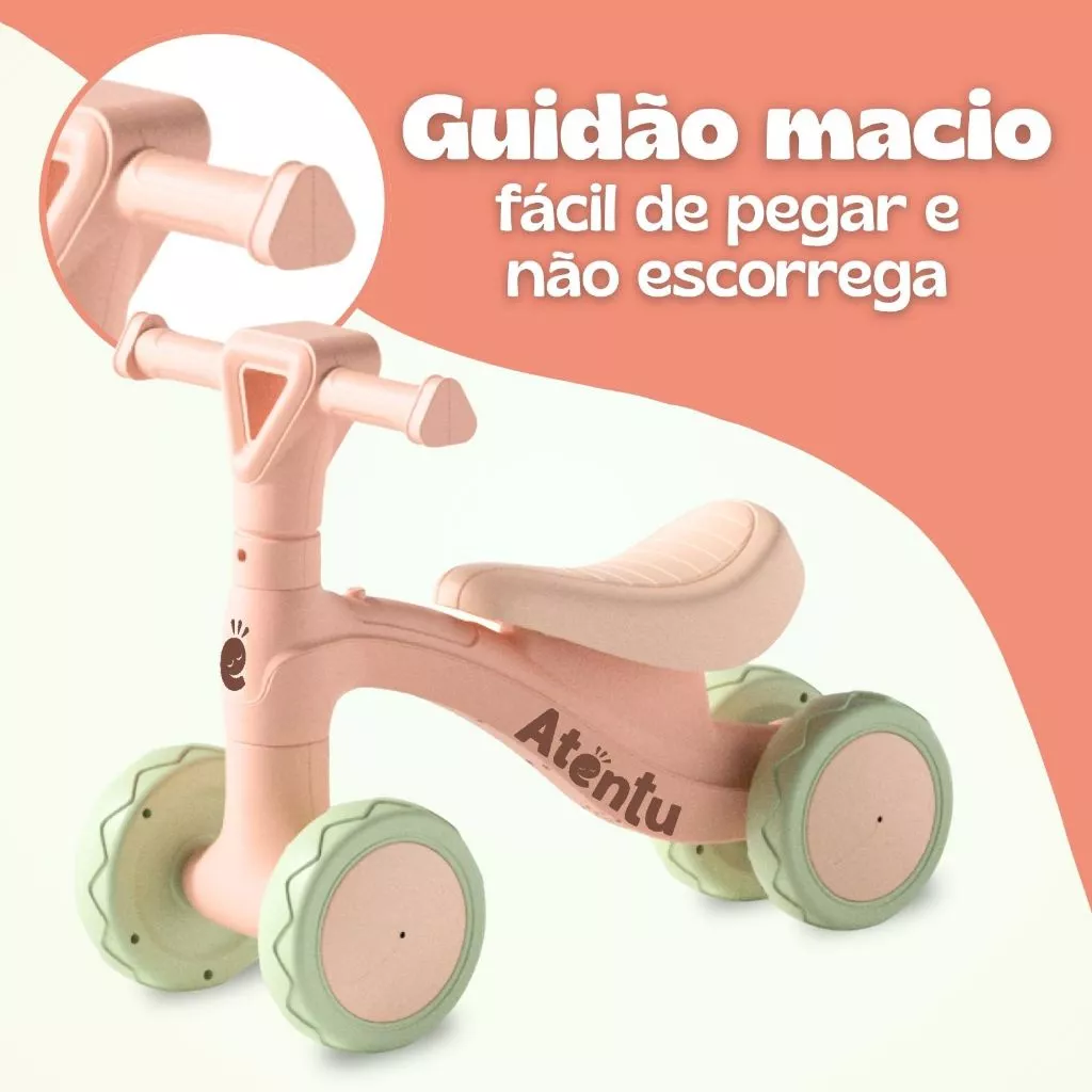 Bicicleta de Equilíbrio Infantil Sem Pedal Andador 4 Rodas Bebê Criança | Shopee Brasil