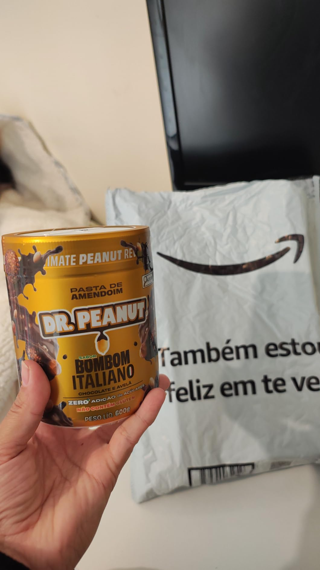Pasta de Amendoim DR. Peanut Bombom Italiano 600G - Com Whey Protein