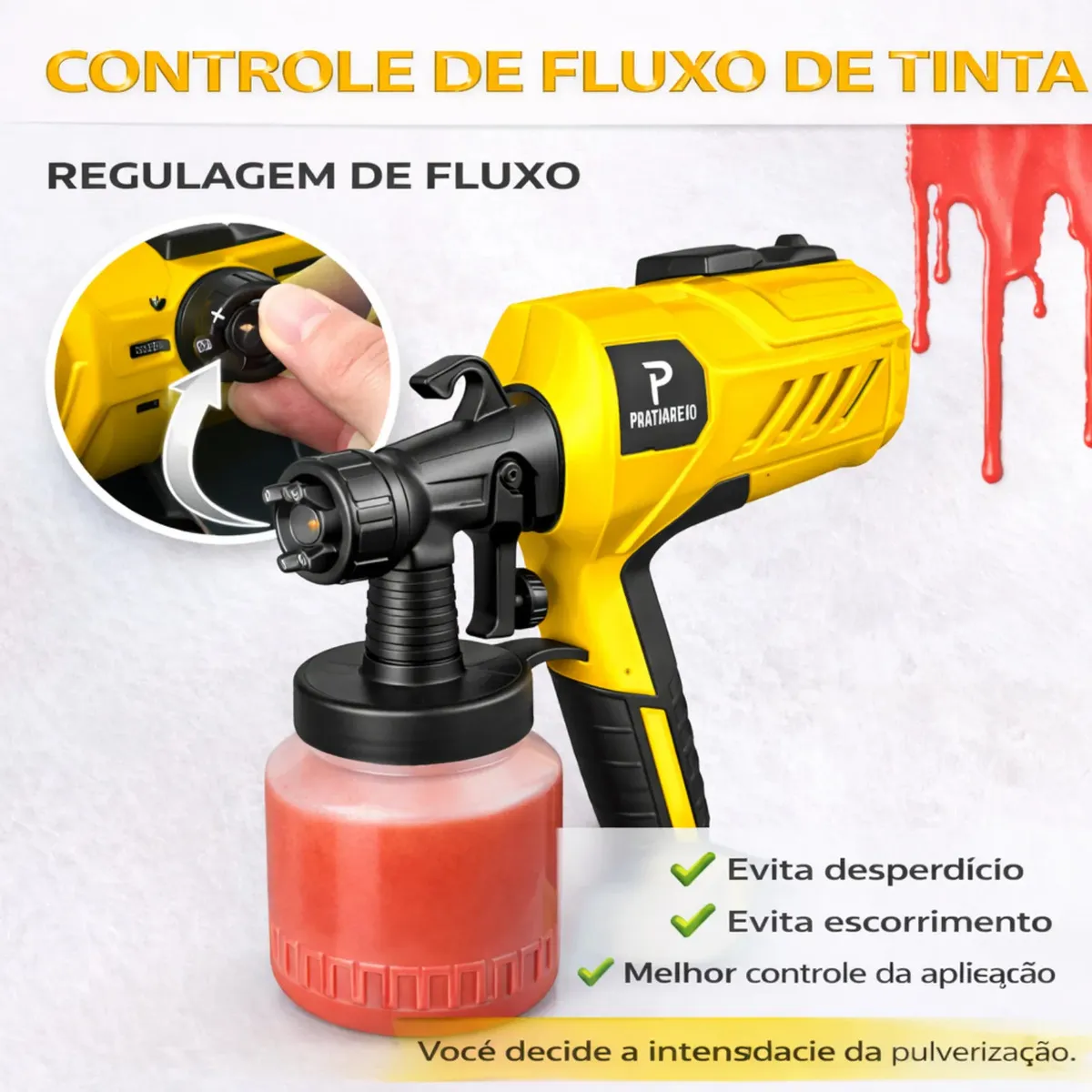 Pulverizador De Pintura 450w Profissional Elétrica Pulverizadora 800ml Regulações De Spray Prevenção De Refluxo Para Projetos De Renovação Doméstica 110v Marca Colpaq
