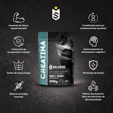 Creatina 500g Suplemento Monohidratada em pó 100% Pura - Soldiers Nutrition