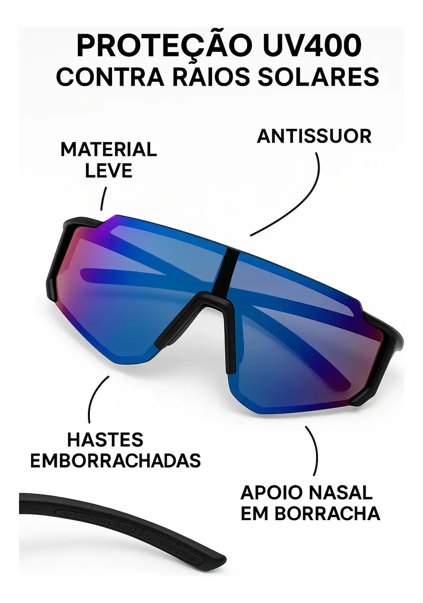 Óculos Corrida E Ciclismo Para Esportivo Bike Proteçao Uv400