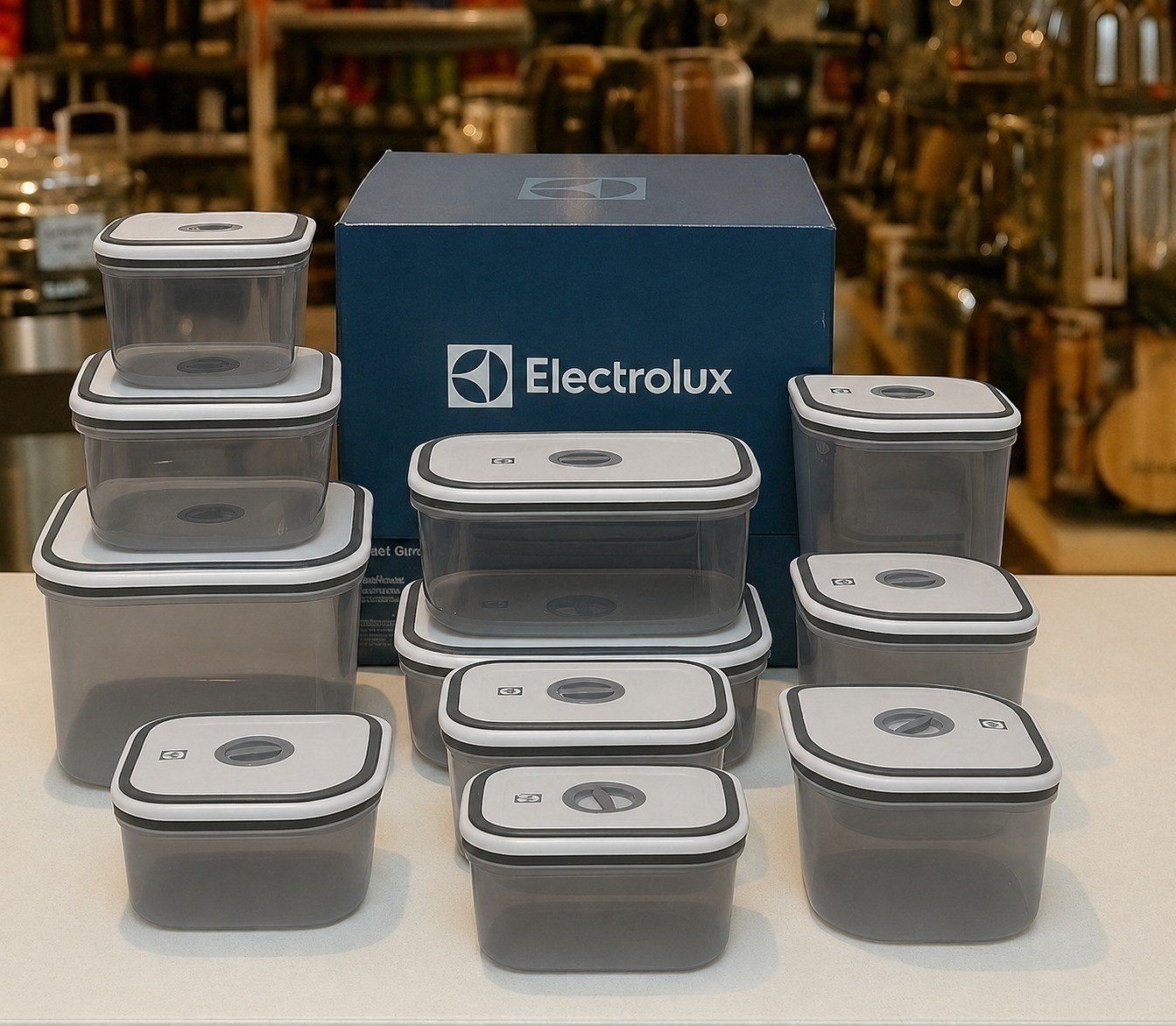 Potes Herméticos Electrolux de Plástico Cinza Escuro Retangular com 8 Unidades | Shopee Brasil