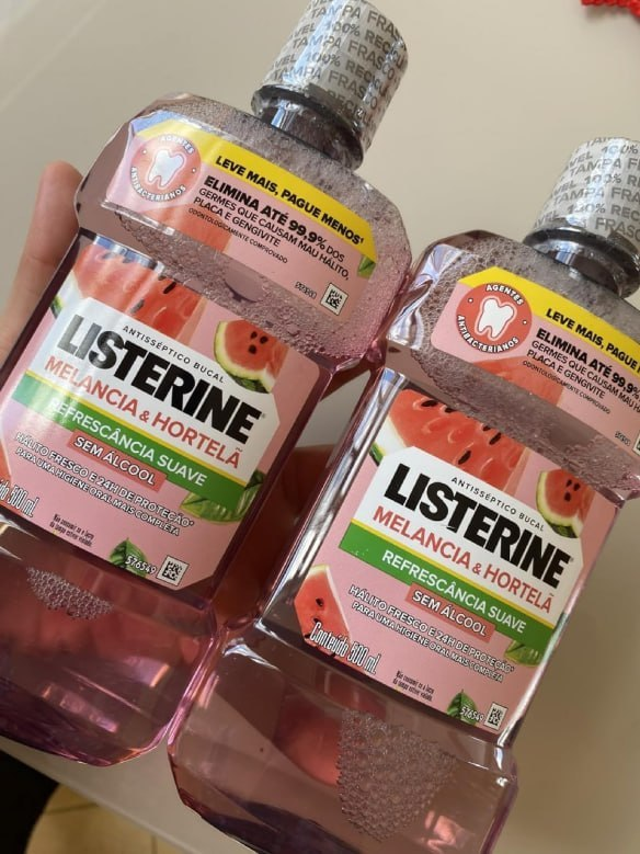 LISTERINE® Melancia & Hortelã Enxaguante Bucal Sem Álcool, 500mL