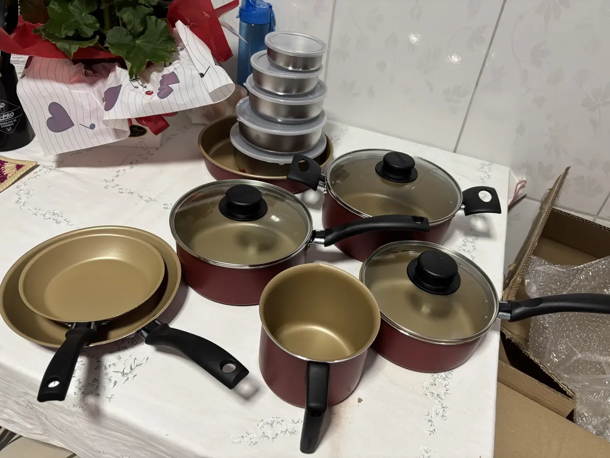 Jogo De Panelas Tramontina Turim 12pçs C/ Kit Tigelas Inox Vermelho