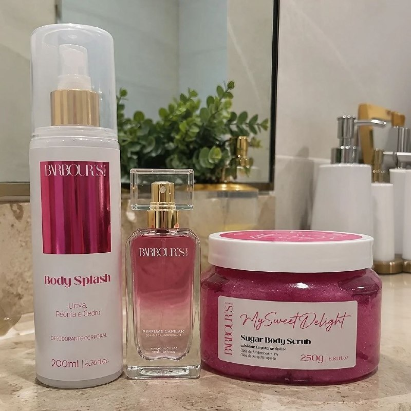 Body Splash Esfolainte Corporal Perfume Capilar My Sweet Delight Barbour&amp;quots Beauty
