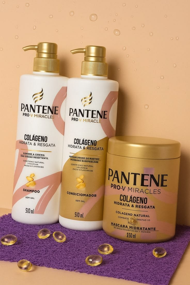 Kit Pantene Shampoo 510ml, Condicionador 510ml e Máscara Colágeno 550ml | Shopee Brasil