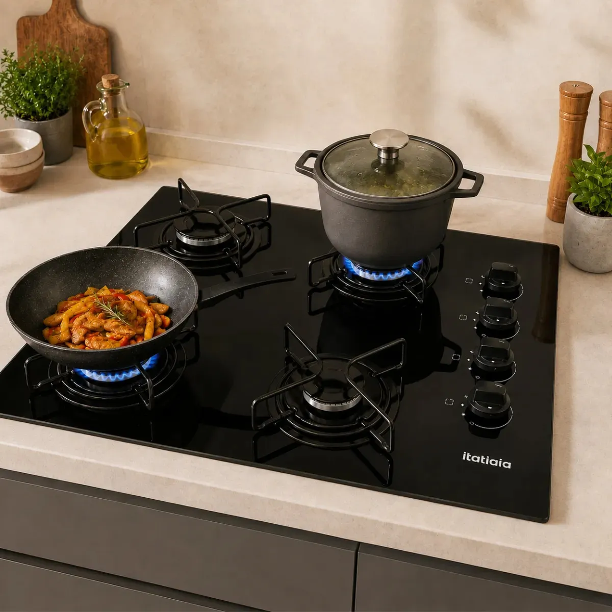 Cooktop Itatiaia Essencial 4 Bocas cor Preto