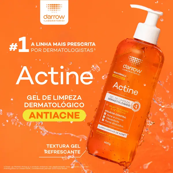 Gel de Limpeza Facial Darrow Actine Pele Oleosa e Acneica 140g