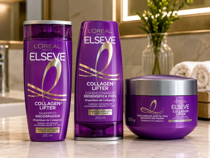 KIT SHAMPOO + COND + MÁSCARA ELSEVE COLÁGENO LIFTER | Shopee Brasil