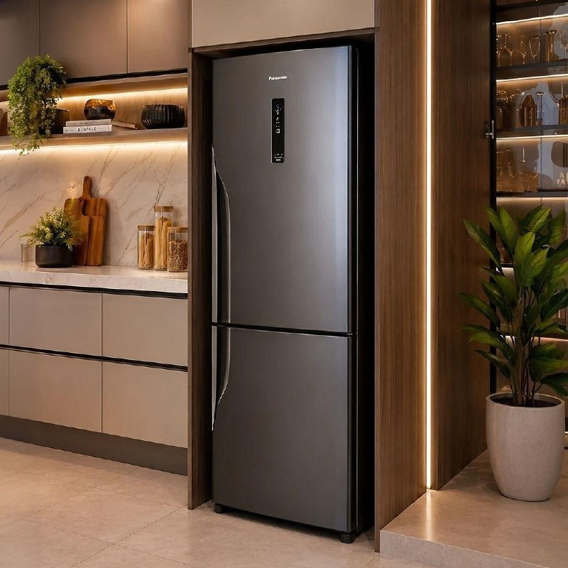 Geladeira Intuitive+ Panasonic BB41 Frost Free Inverter 407L Titânio - NR-BB41PV2T 127V