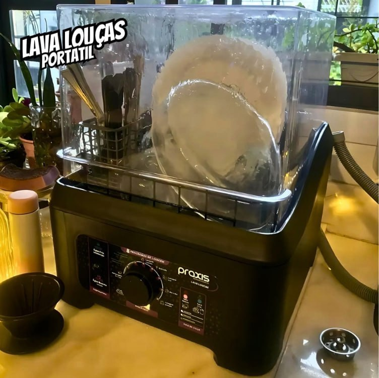 Praxis Lava Louças Portátil 3L 8 Programas de Lavagem 127v Preto
