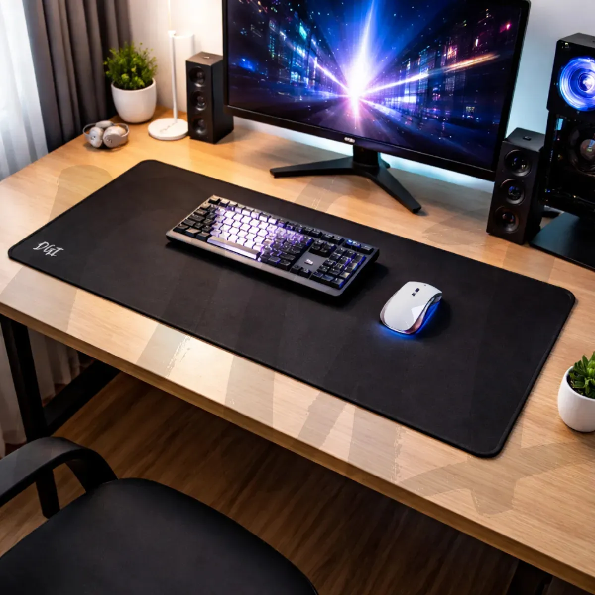 Mouse Pad Gamer Grande 70x35 Profissional Speed Jogos Antiderrapante Cor Preto Digital Informática