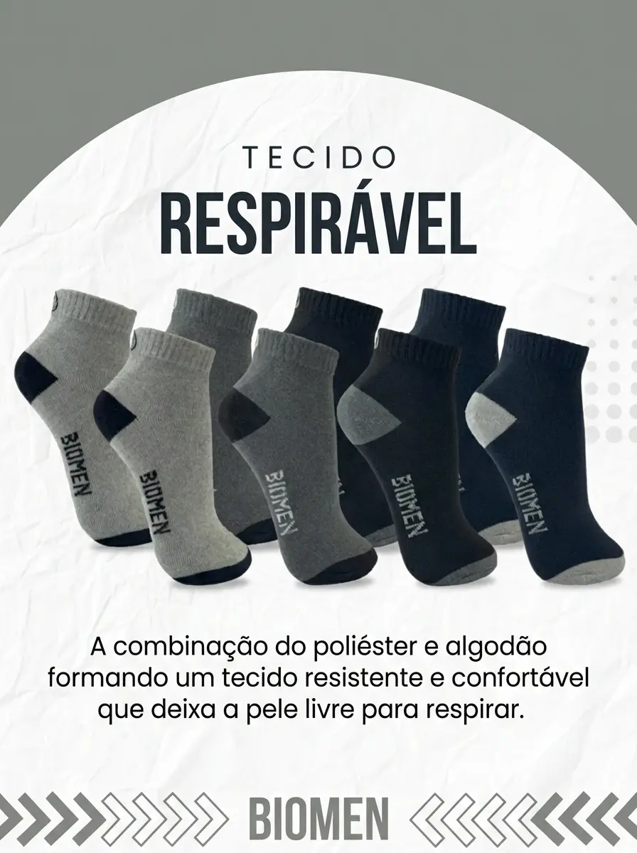 Kit 12 Pares Meia Masculina Cano Curto Conforto