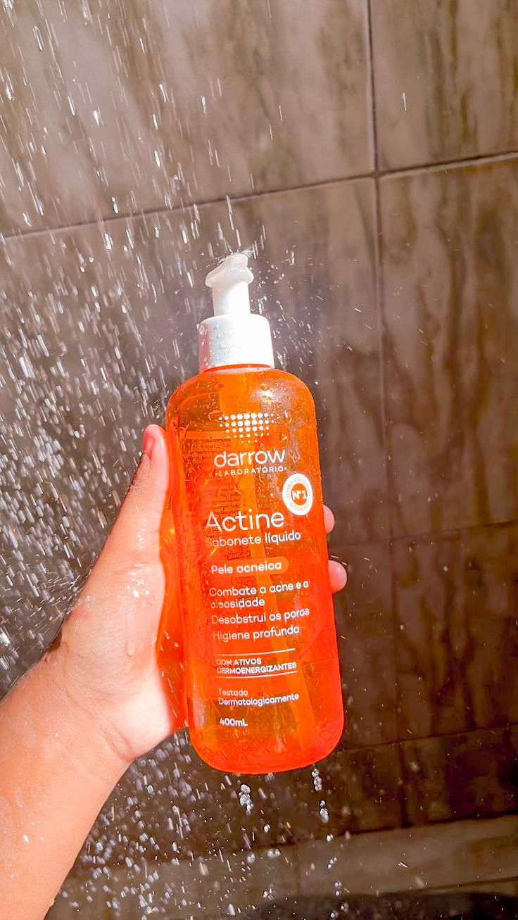 Darrow Actine Gel de Limpeza Dermatológico Facial com Ácido Salicílico, Vitamina C e Lactato de Mentila, Redução de 86% da Acne e -90% Oleosidade Imediatamente, 400g