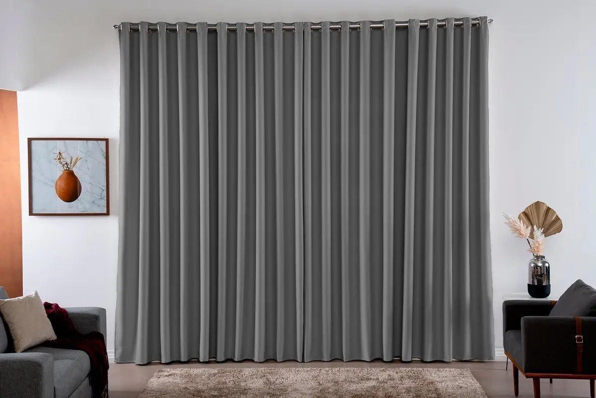 Cortina Blackout Em Tecido 3,00x2,80 Corta Luz Cor Palha