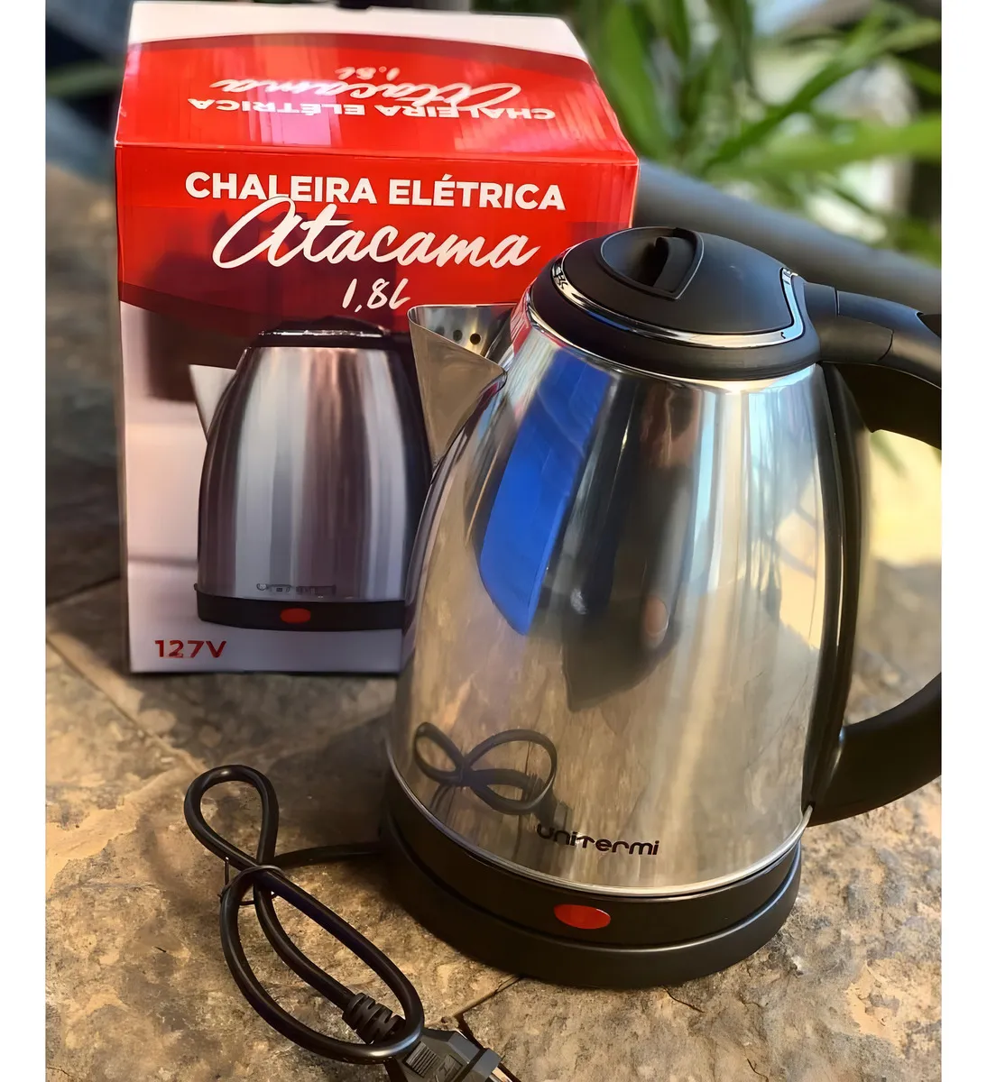 Chaleira Elétrica Unitermi Elétrica Atacama Inox 1.8l Cinza