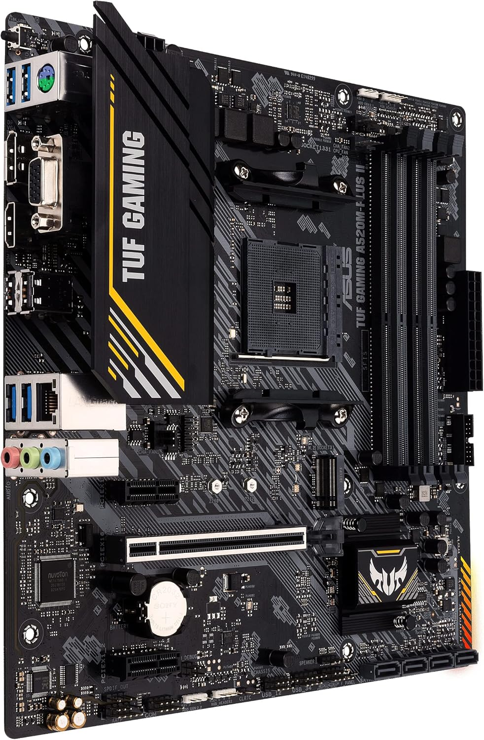 Placa Mãe Asus TUF GAMING A520M-PLUS II (AM4/4xDDR4/HDMI/DisplayPort/D-Sub/M.2/USB 3.2)