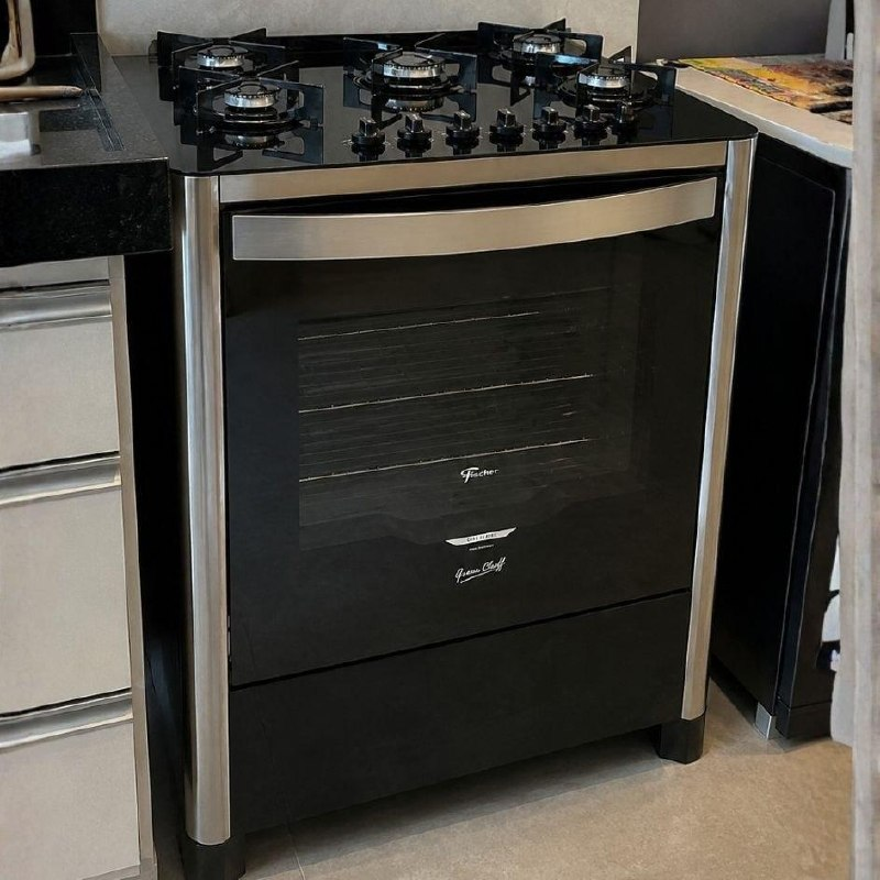 FISCHER FOGÃO DE PISO À GÁS 5 BOCAS GRAND CHEFF SILVER BIVOLT - 26989-59777