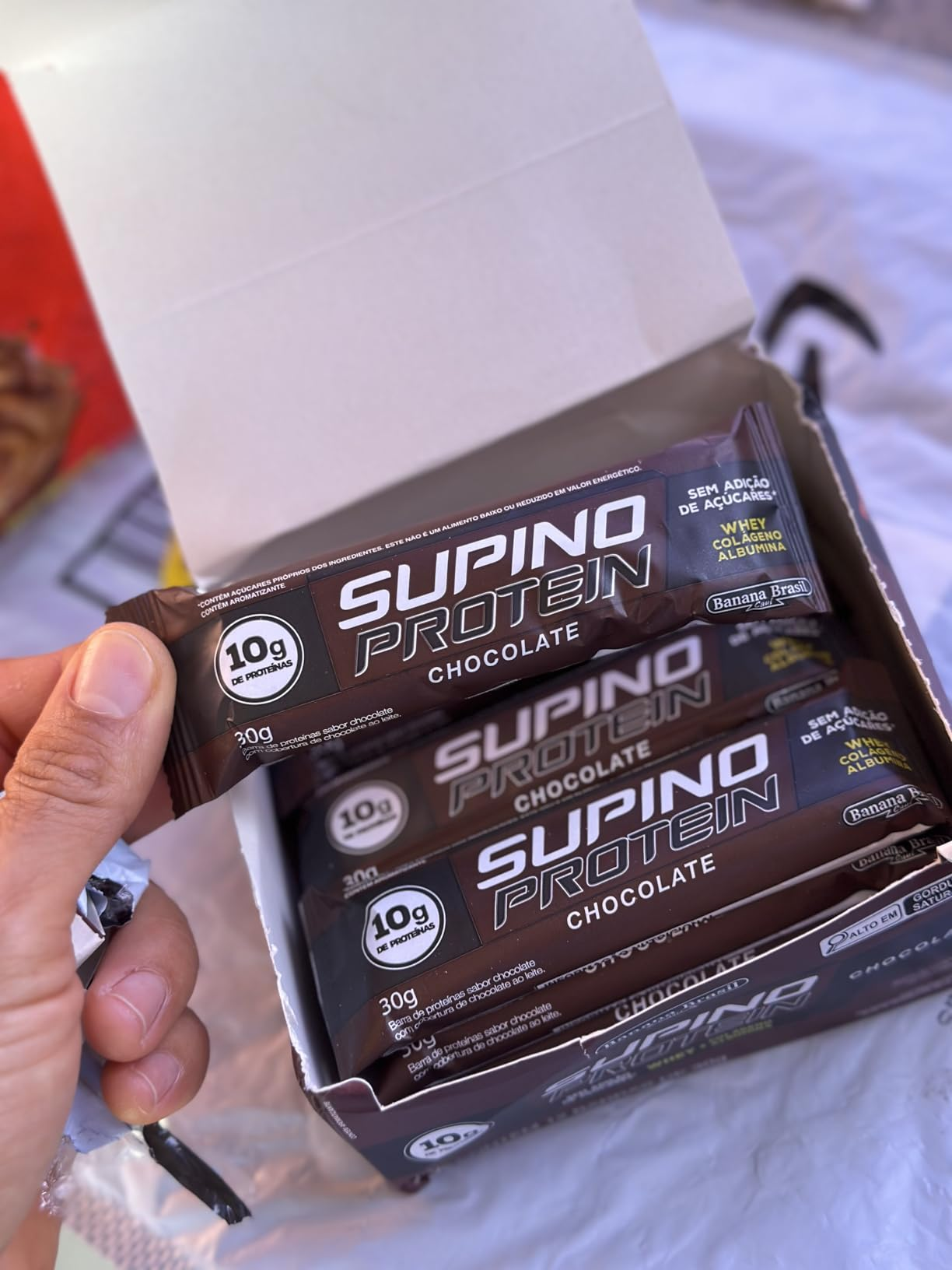 Banana Brasil Display Barra De Proteína Supino Protein Chocolate - 12 Unidades De 30G