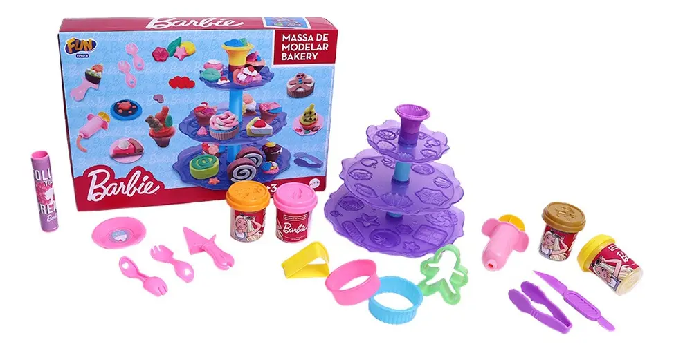 Massinha De Modelar Barbie Bakery F0137-8 Fun Divirta-se