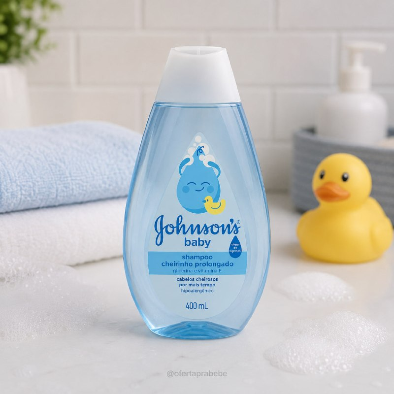 Johnson's Baby Shampoo Infantil Cheiro Prolongado, 400ml, Azul