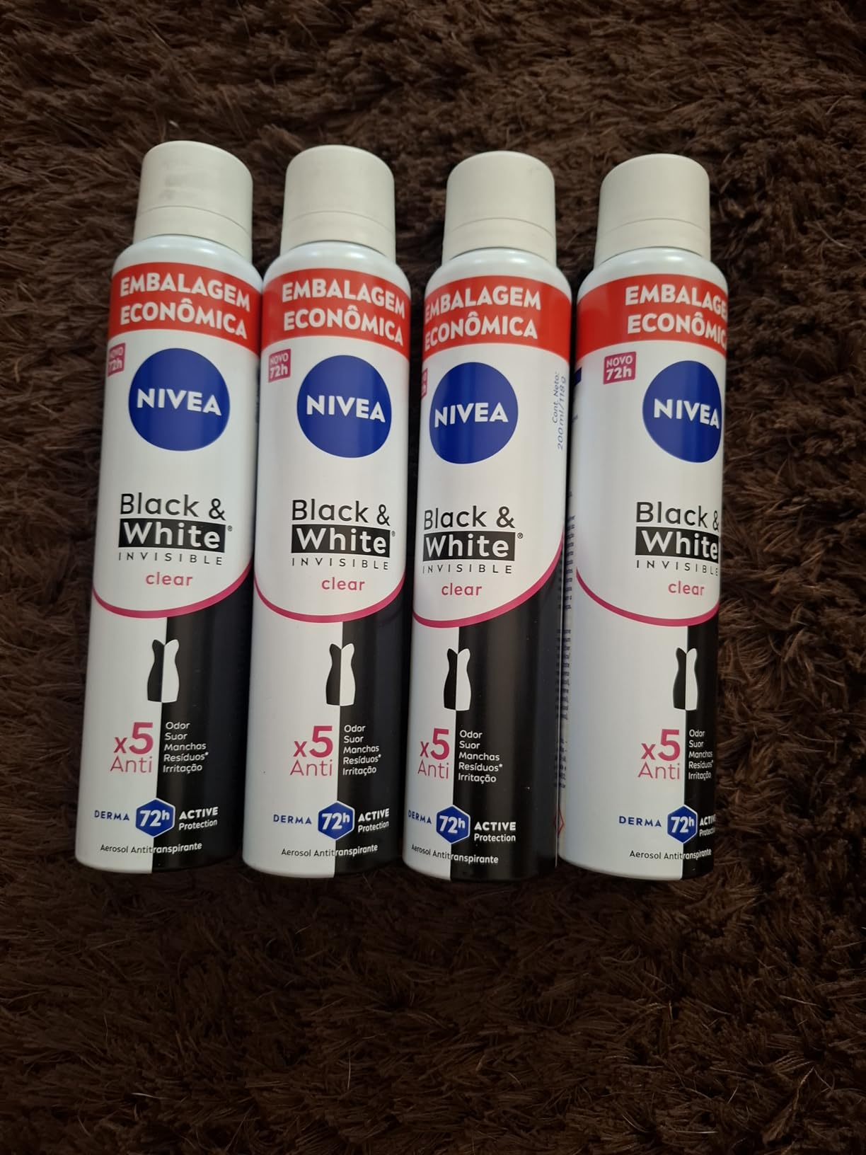 NIVEA Kit Desodorante Aerossol Black & White Clear 150ml - 2 Unidades, Nivea, pacote de 2