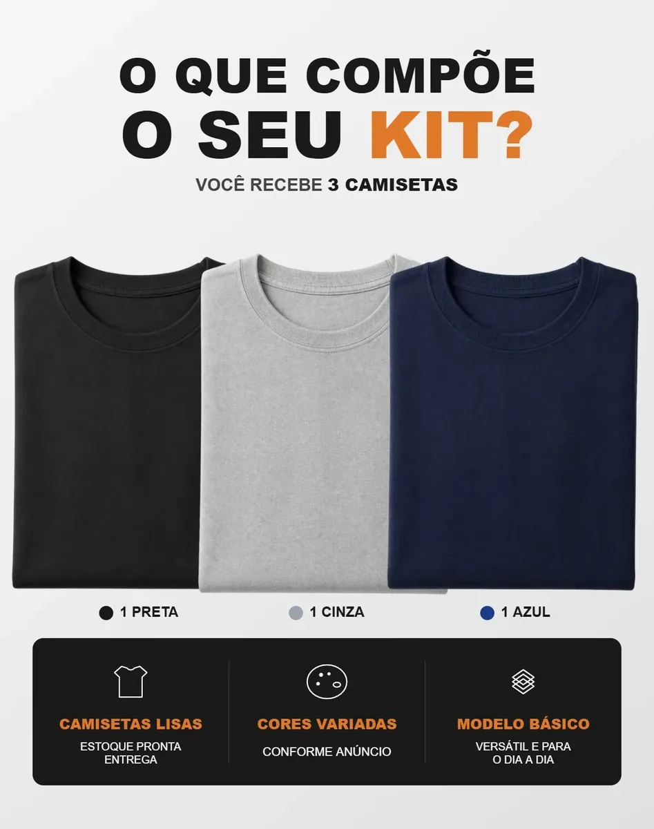 Kit Camisa Oversized Masculino Blusa Streetwear Algodão