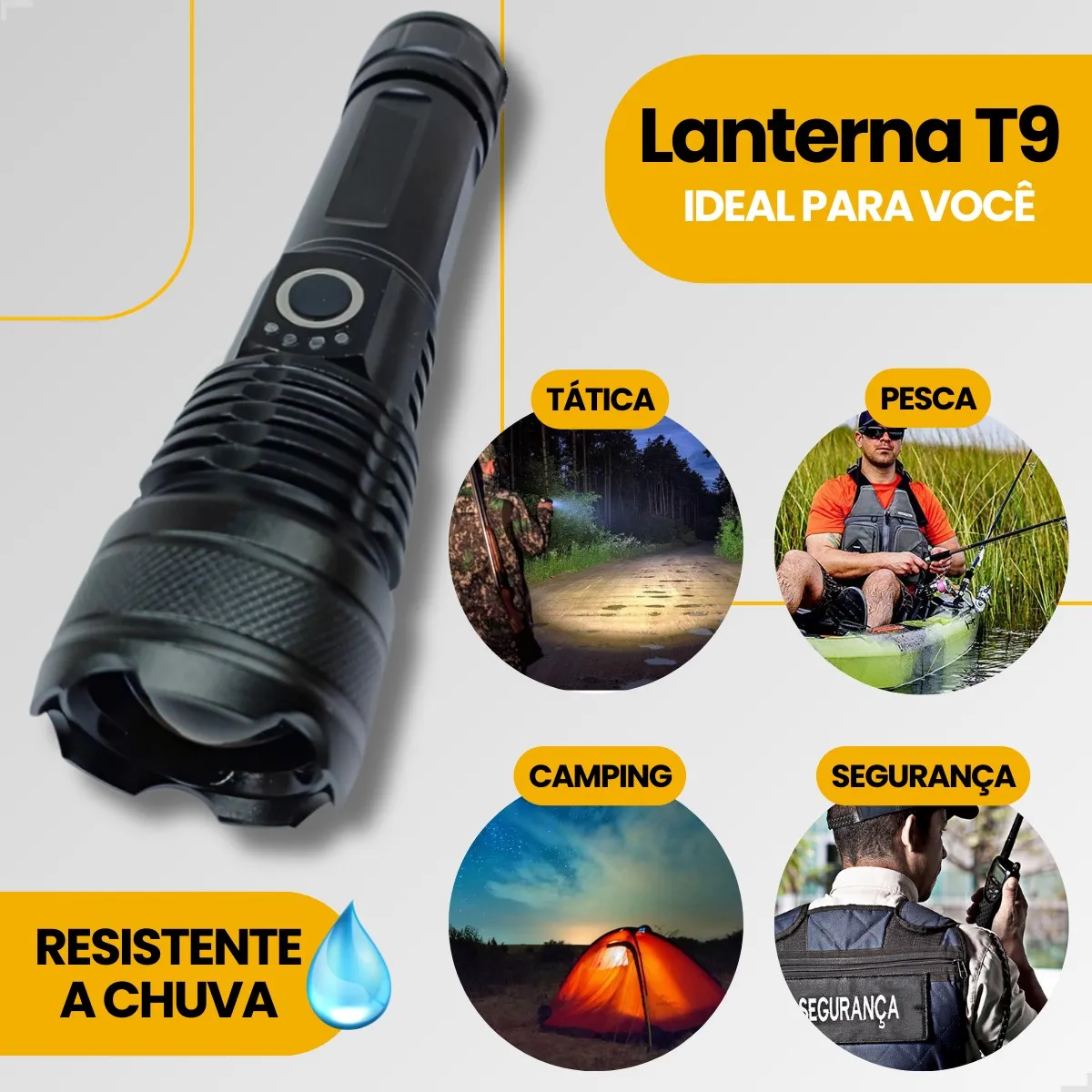 Lanterna Recarregável Tática Potente Led Apfer