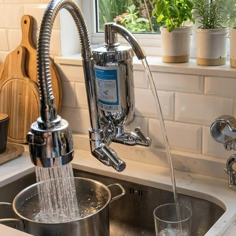 Torneira Com Filtro Com Purificador Agua Bica Flexível Gourmet para Cozinha Parede Luxo Chuveirinho 2 Modos de Jatos A Mais Vendida