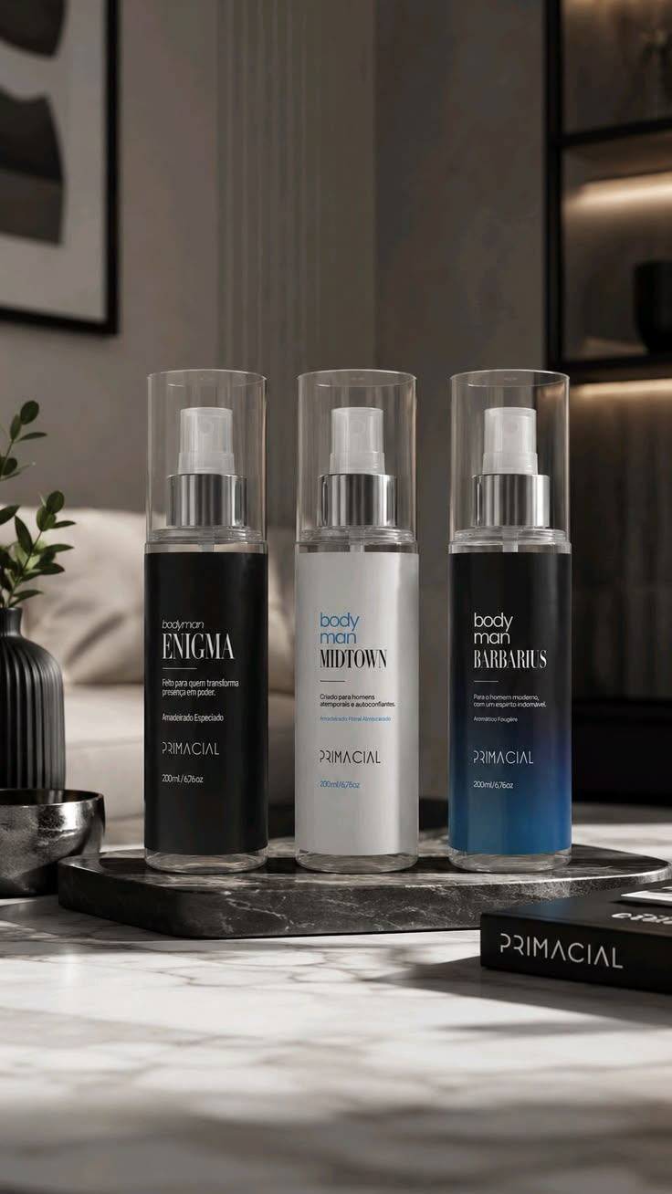 Kit Body Splash Masculino Barbarius + Enigma + Midtown 200ml