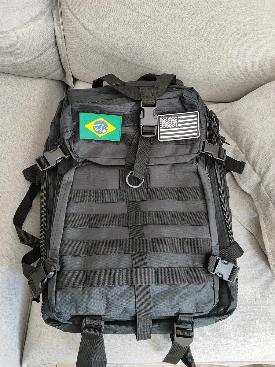 Mochila Tática Impermeável Militar Reforçada Grande 50 Litros Masculina Feminina Anne Preto