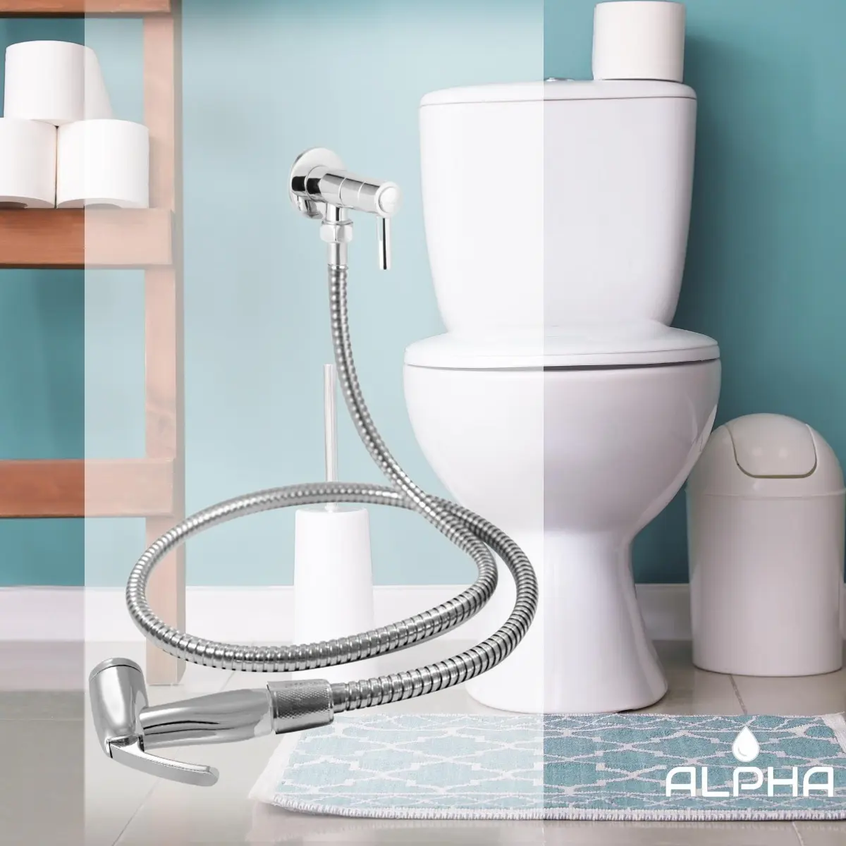 Ducha Higiênica Banheiro Alavanca C-72 Luxo Cromado Banheiro Acionamento 1/4 De Voltas
