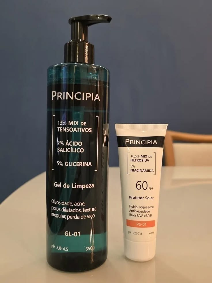 Principia Kit Gel de Limpeza GL-01 + Protetor Solar Facial PS-01 FPS 60