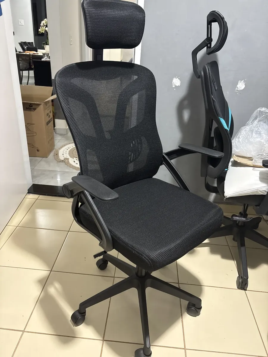 Cadeira De Escritorio Ergonomica Nr17 Glorious Marqs Home Giratoria Resistente Reforçada 180kg Confortavel Reuniao Mesh Preta