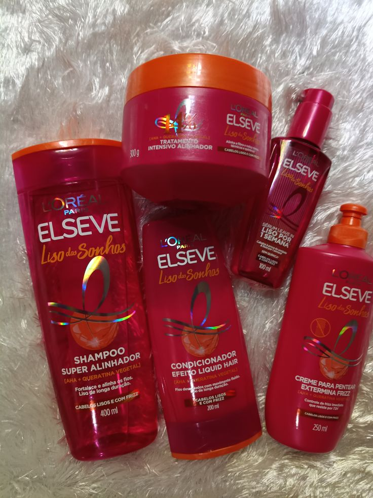 KIT ELSEVE LISO DOS SONHOS C/5 ITENS 1SH 200ML+1COND 200ML+1CR PENT 250ML+1 MASC TRAR 300ML+1 SERUM 100ML | Shopee Brasil