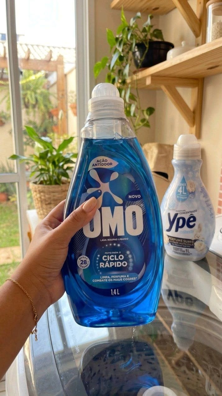 Lava-Roupas Líquido Omo Ciclo Rápido Ação Antiodor Frasco 1,4l