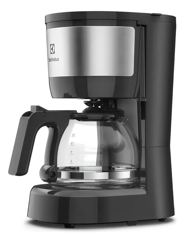 Cafeteira Elétrica Electrolux Jarra vidro, acabamento inox filtro Permanente Removível Sistema Corta Pingos Capacidade 15 xicaras 600ml ECM10