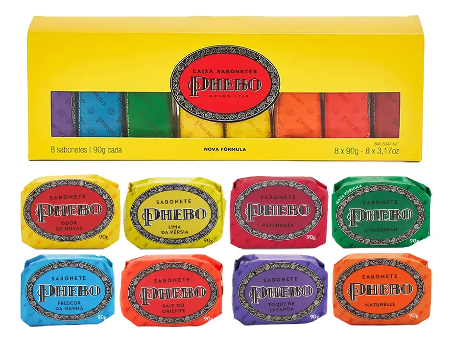 Kit Sabonete, PHEBO, Amarelo, 720g