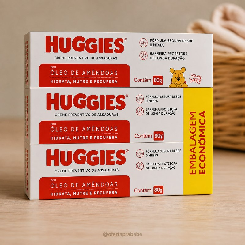 Creme Preventivo Assaduras Huggies Pele Protegida c/3 de 80g