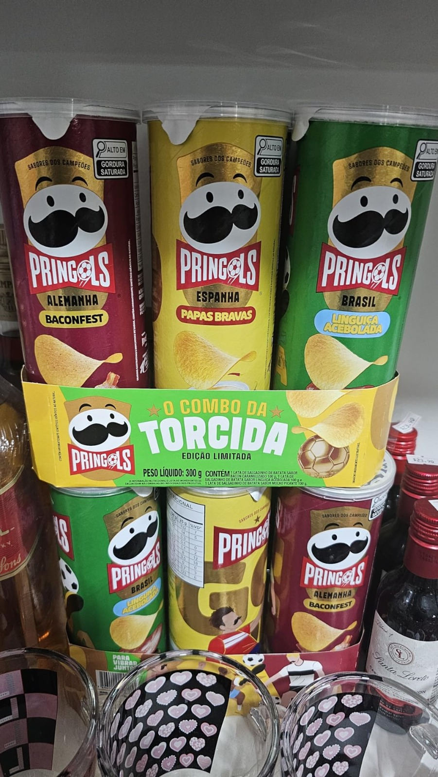Salgadinho Batata Frita Pringles Tripack Especial Festa do Futebol
