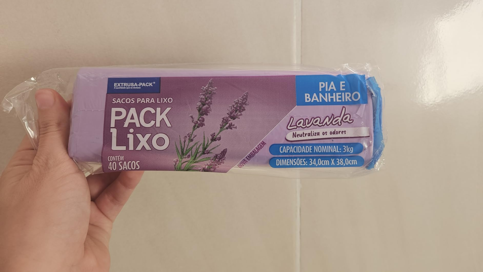 Saco De Lixo PACK LIXO Lavanda Pia e Banheiro (34X38) - Sacos de lixo perfumardos que neutralizam o odor