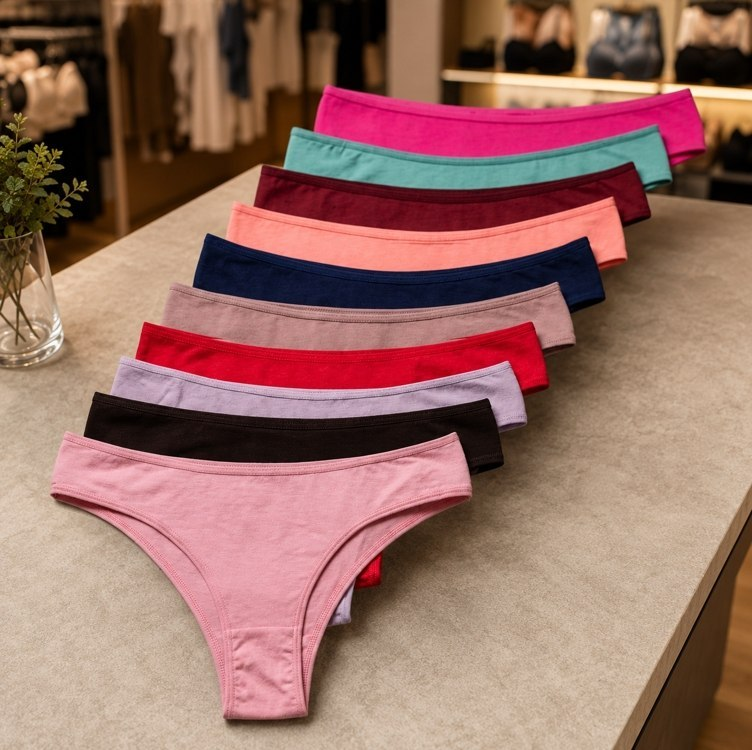 10 Calcinhas Feminina Tanga Lisa Algodão Atacado