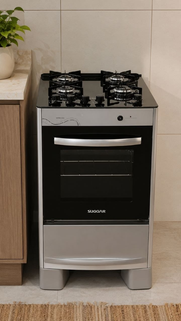 Fogão Suggar Neo Glass 4 Queimadores Prata Bivolt Fgvng410prix - Fogão 4 Bocas - Magazine Promosam