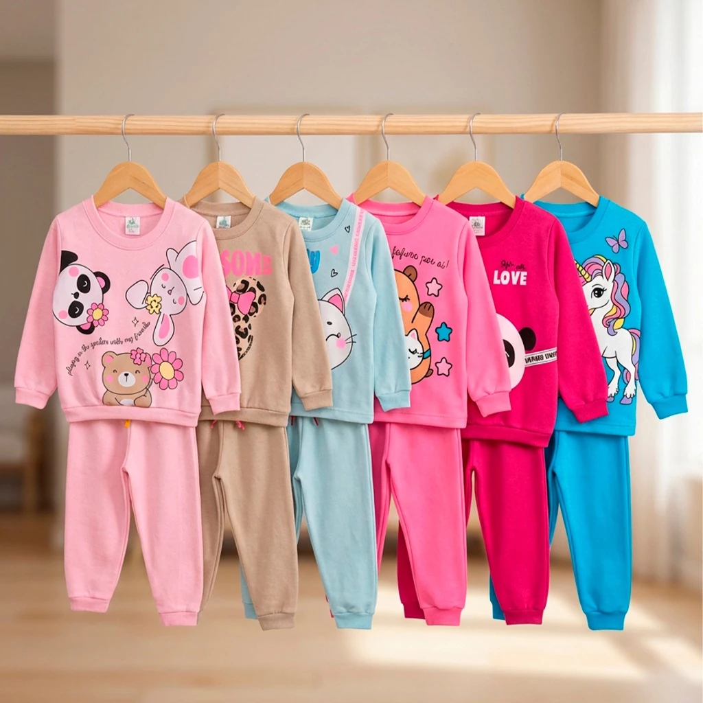 Kit Sortido 8 Peças de Roupas Feminino Infantil Inverno – 4 blusas casacos + 4 calças de 1 ao 10 – Kit 4 Conjuntos | Shopee Brasil