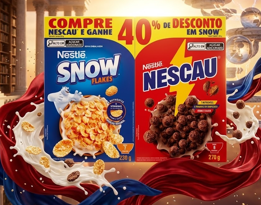 Kit Cereal Matinal Chocolate Nescau 210g + Snow Flakes 230g Mais Economia