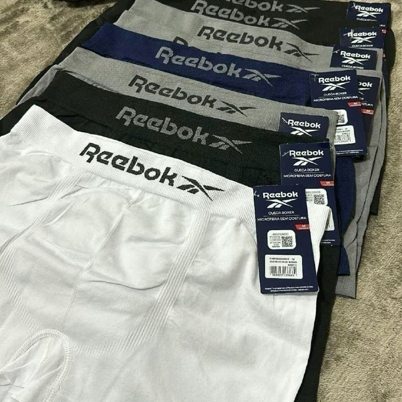 Kit 6 Cuecas Boxer Classic Reebok Microfibra Luxo Original