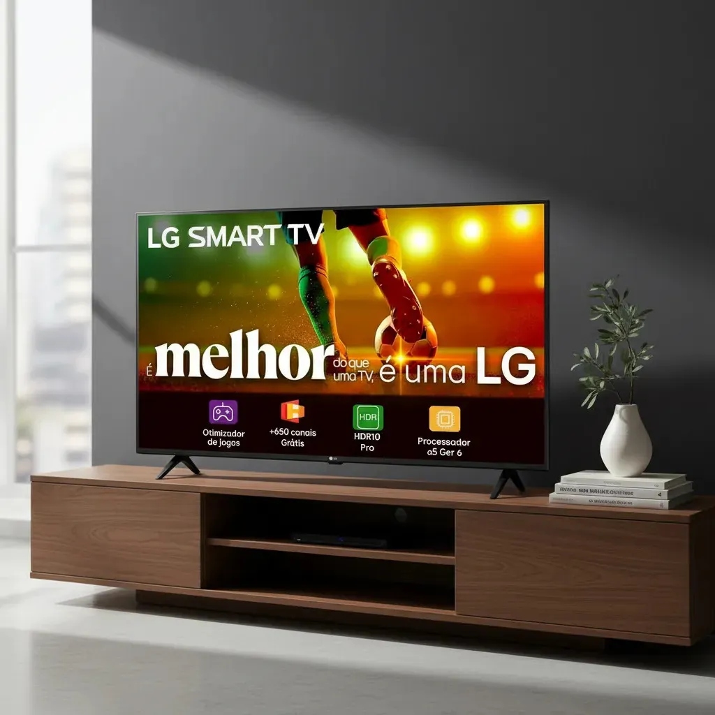 Smart TV LG 43"Full HD, Processador A5 Ger6, AI, Alexa e webOS 23 - 43LR6700PSA