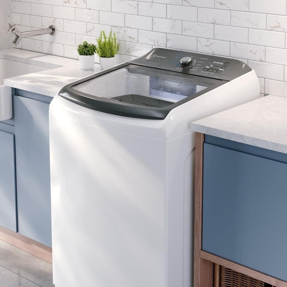 Máquina de Lavar Electrolux 18kg Branca Efficient Cesto inox e Jet&Clean (LEE18) 220V